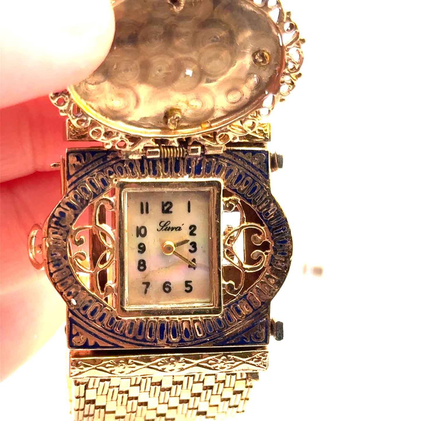Antique Art Deco Convertible 14K Yellow Gold Enamel Watch | Bracelet, Pendant & Brooch