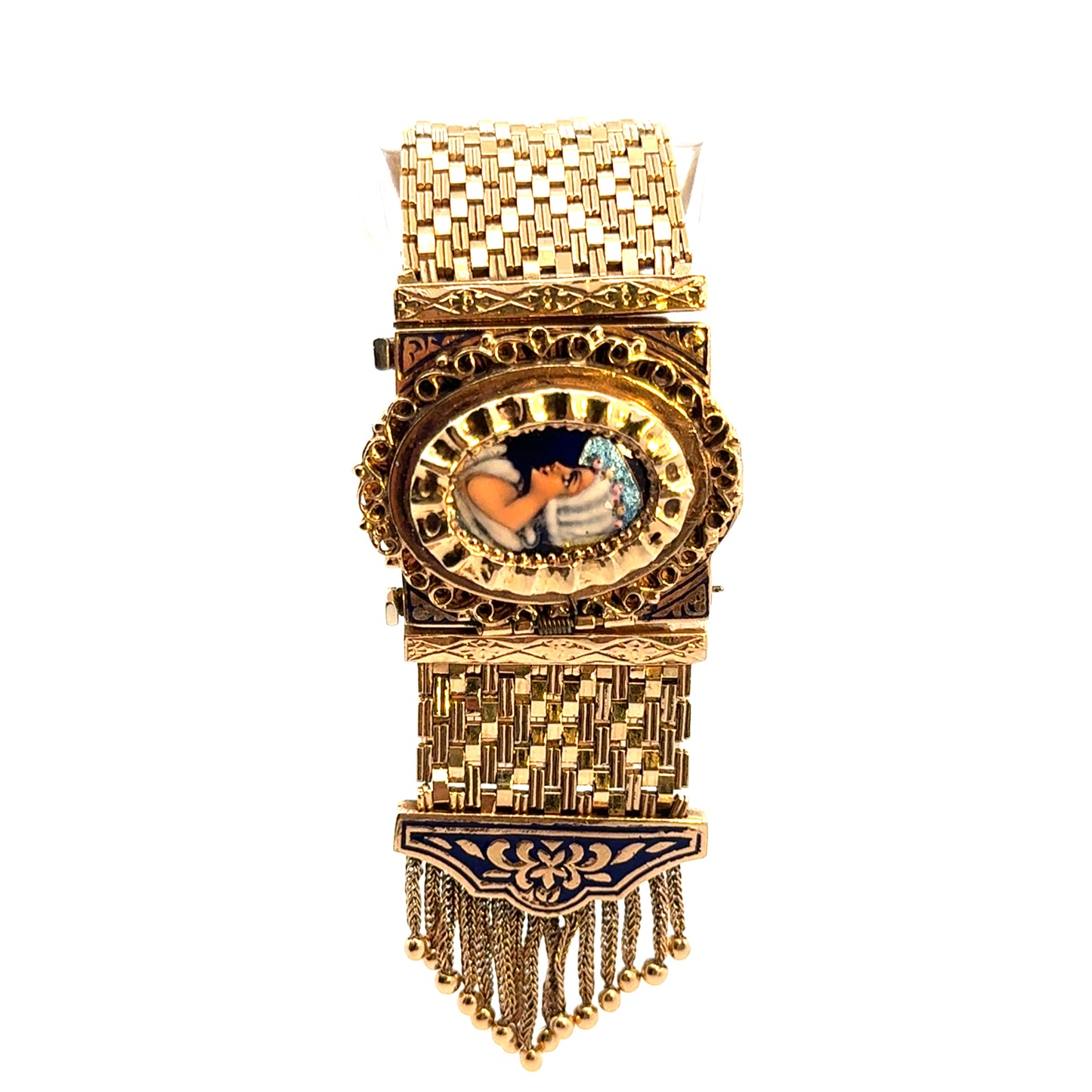 Antique Art Deco Convertible 14K Yellow Gold Enamel Watch | Bracelet, Pendant & Brooch