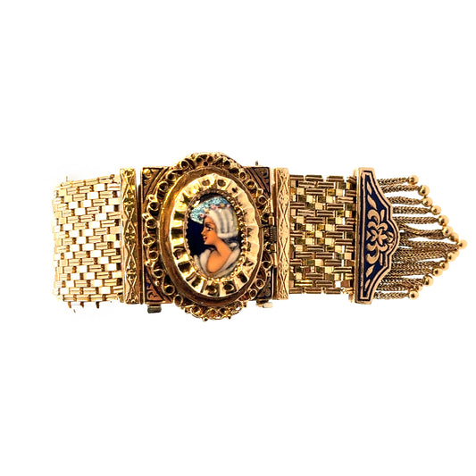 Antique Art Deco Convertible 14K Yellow Gold Enamel Watch | Bracelet, Pendant & Brooch