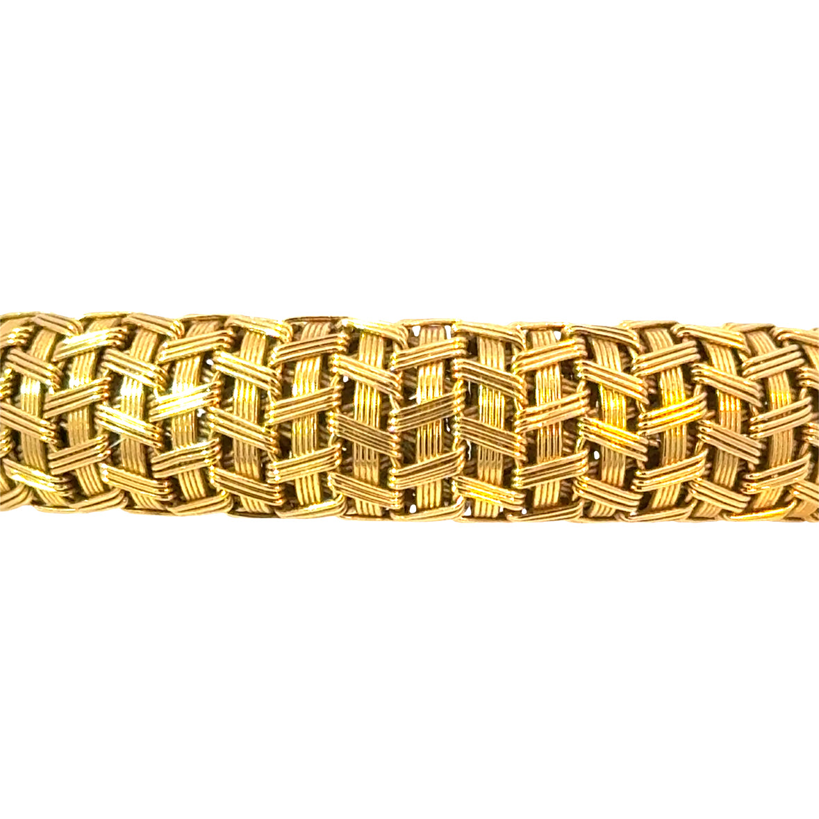 18K Yellow Gold Mesh Bracelet | Mid-Century 1950s