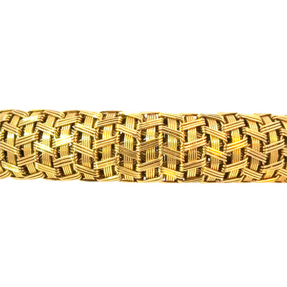 18K Yellow Gold Mesh Bracelet | Mid-Century 1950s