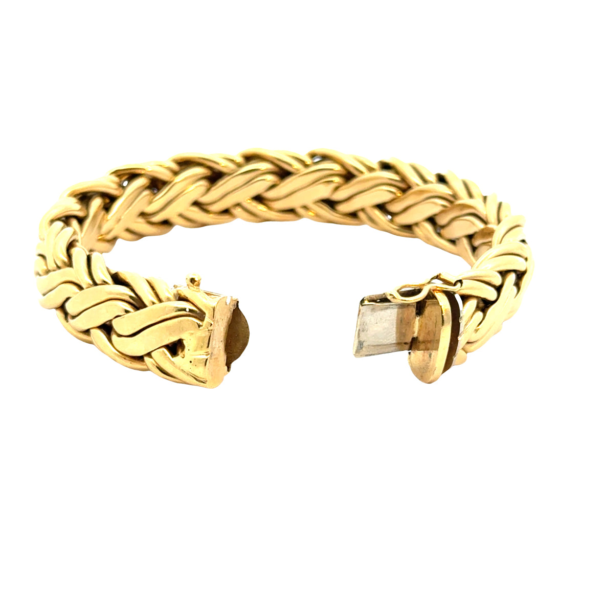 18K Yellow Gold Woven Link Bracelet – 1970s Vintage