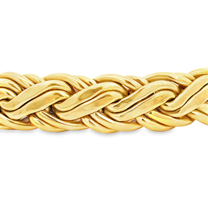 18K Yellow Gold Woven Link Bracelet – 1970s Vintage