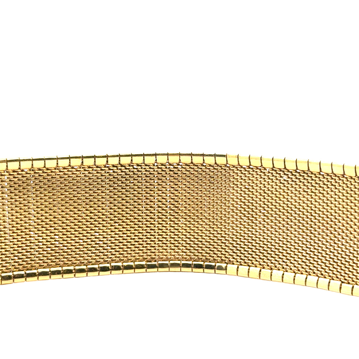 Wide 18K Yellow Gold Bracelet with Engraved Scroll Design