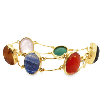 14K Yellow Gold Multi-Color Bracelet