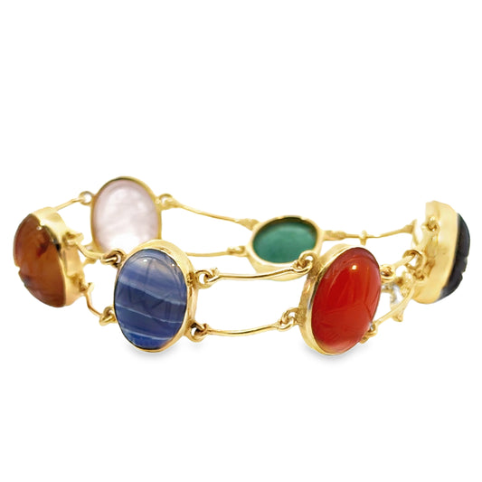 14K Yellow Gold Multi-Color Bracelet