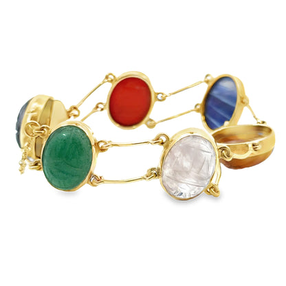 14K Yellow Gold Multi-Color Bracelet