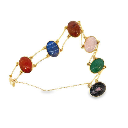 14K Yellow Gold Multi-Color Bracelet