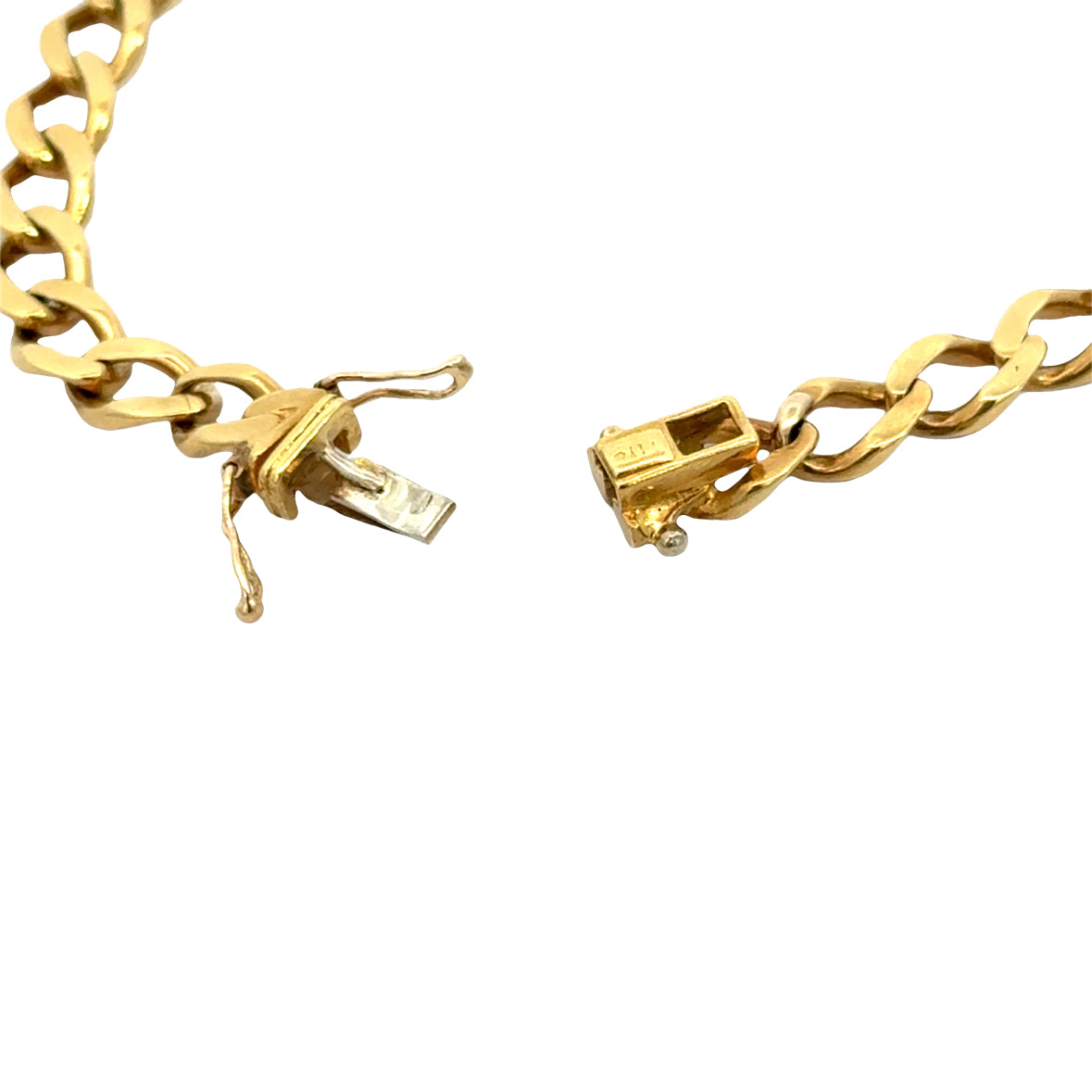18K Yellow Gold Bracelet with White Gold Diamond Links
