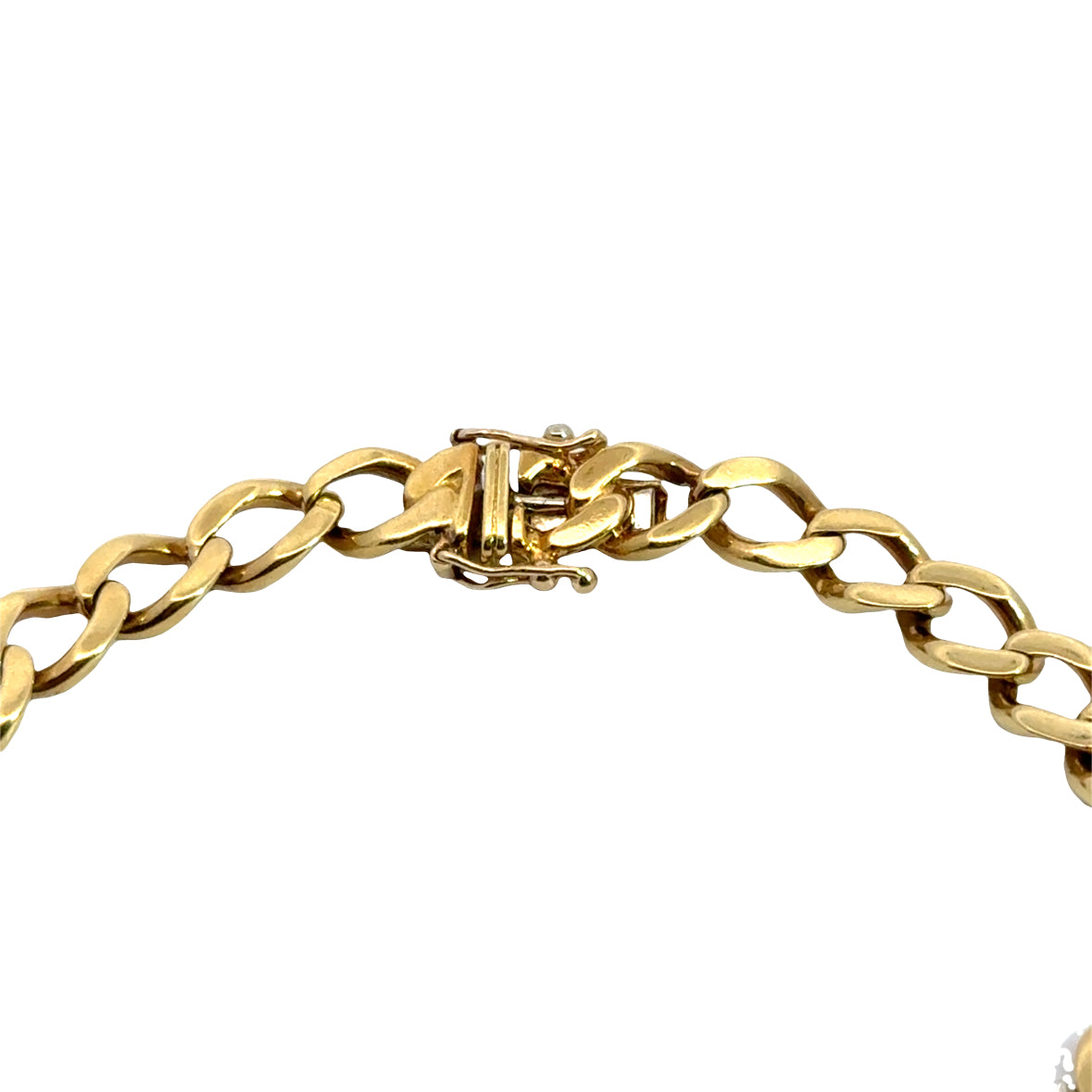 18K Yellow Gold Bracelet with White Gold Diamond Links