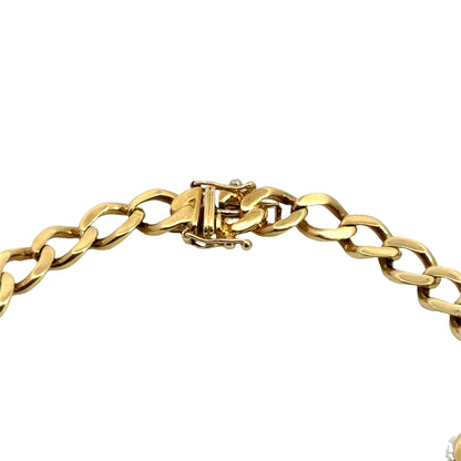 18K Yellow Gold Bracelet with White Gold Diamond Links