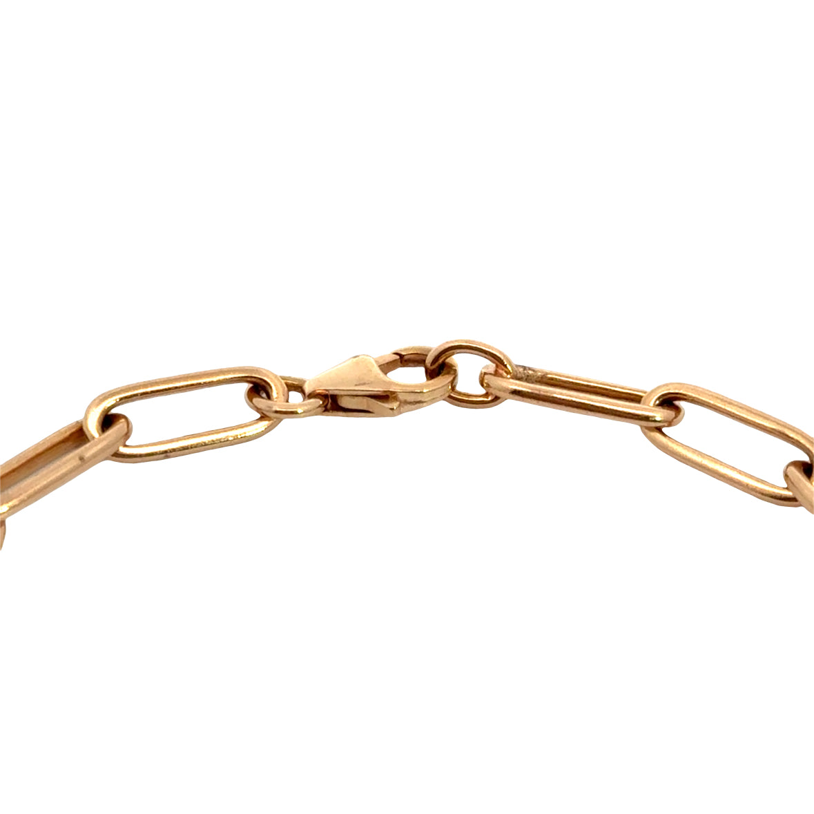 14K Rose Gold Diamond Paperclip Link Bracelet