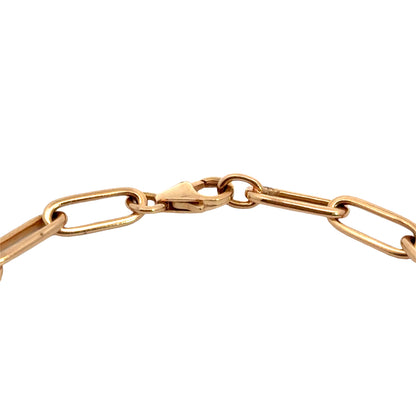 14K Rose Gold Diamond Paperclip Link Bracelet