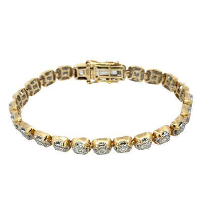 Vintage Yellow Gold Diamond Tennis Bracelet