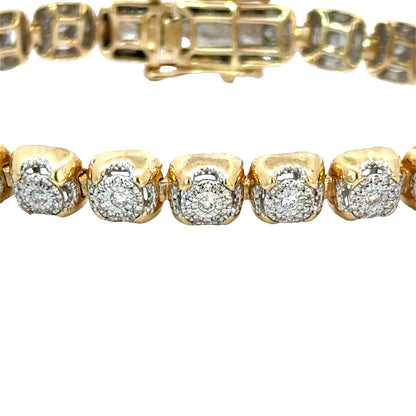 Vintage Yellow Gold Diamond Tennis Bracelet