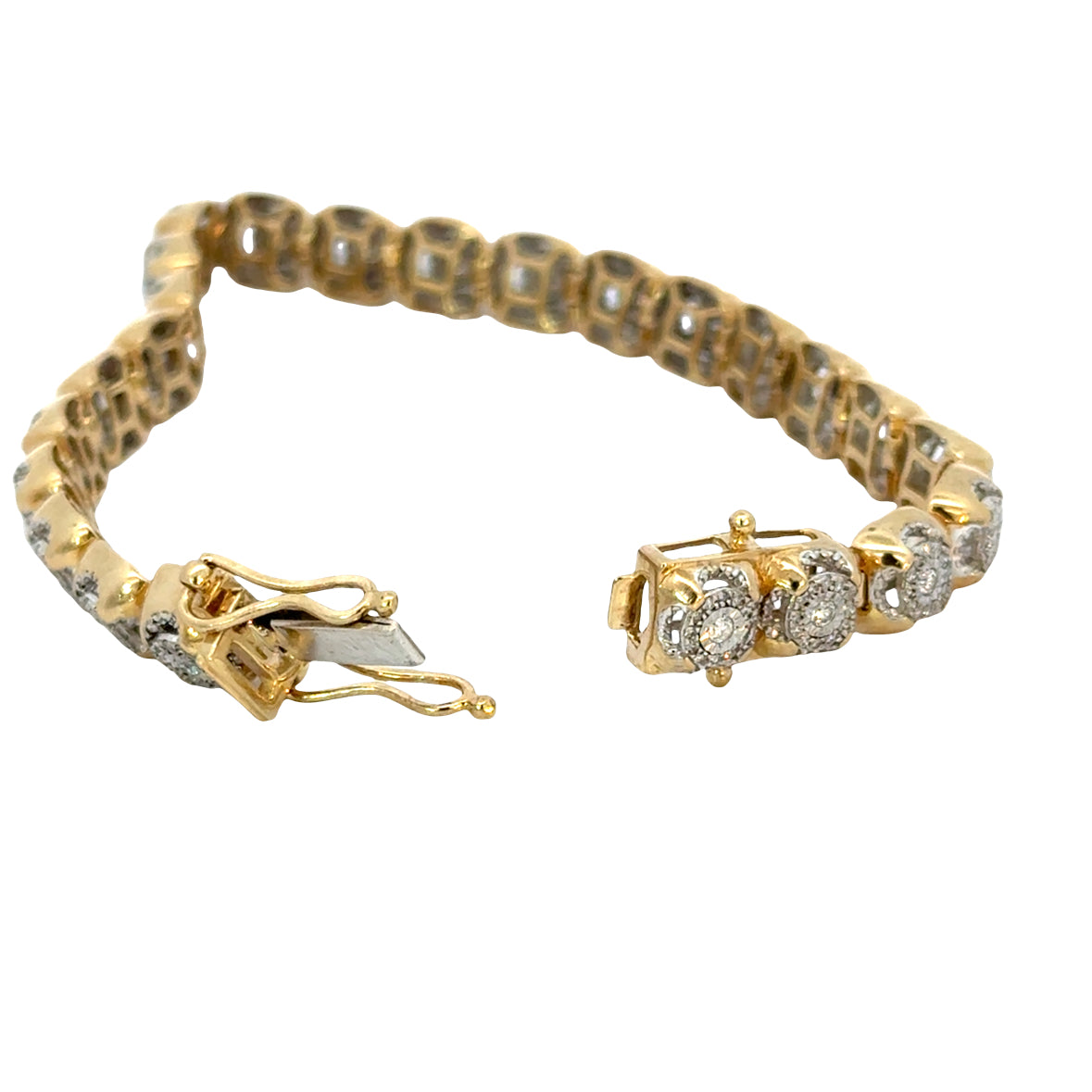 Vintage Yellow Gold Diamond Tennis Bracelet