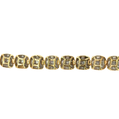 Vintage Yellow Gold Diamond Tennis Bracelet