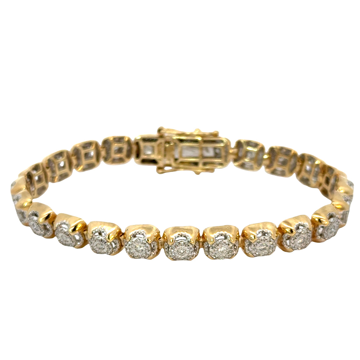 Vintage Yellow Gold Diamond Tennis Bracelet
