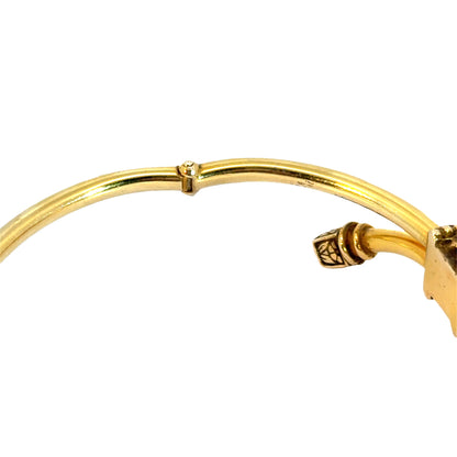 Vintage     14K Gold Star Sapphire Diamond Crossover Bangle