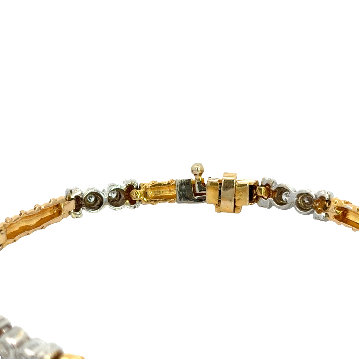 14K Two Tone Gold Bezel Set Diamond Bracelet