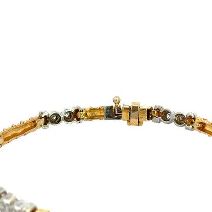 14K Two Tone Gold Bezel Set Diamond Bracelet