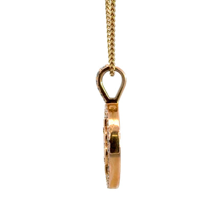 14K Yellow Gold & Diamond Bitcoin Emblem Pendant