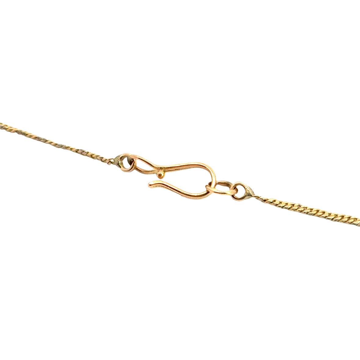 14K Yellow Gold Diamond Necklace with Fan Style Diamond Drop