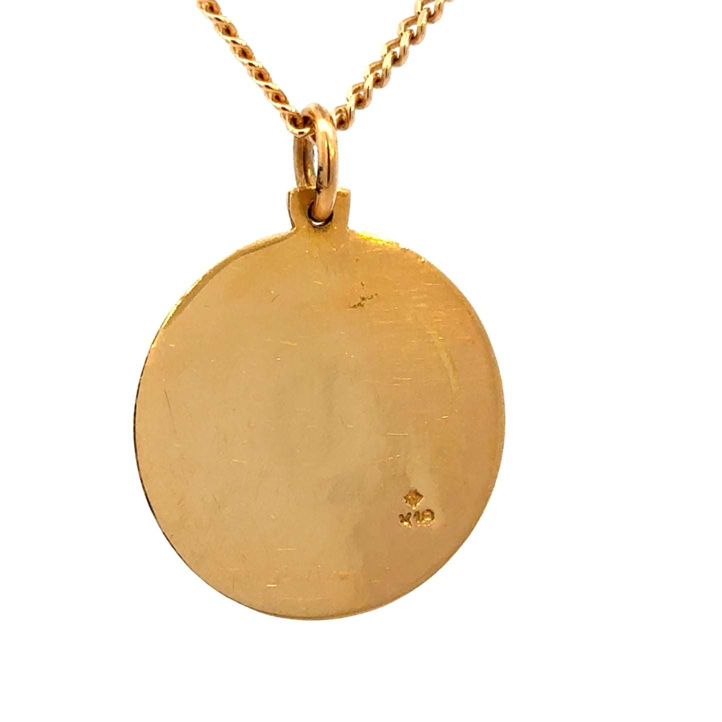 18K Yellow Gold Enamel Zodiac Pendant