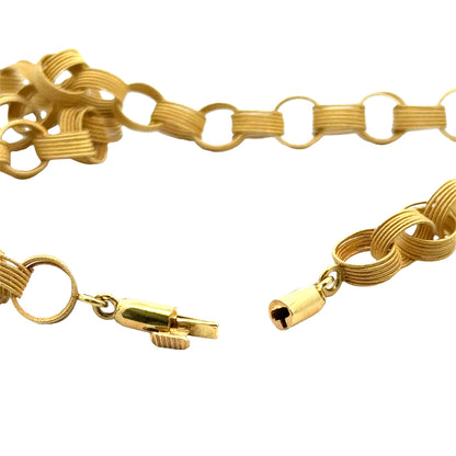 Vintage 1950’s 18K Yellow Gold Mesh Link Chain Necklace