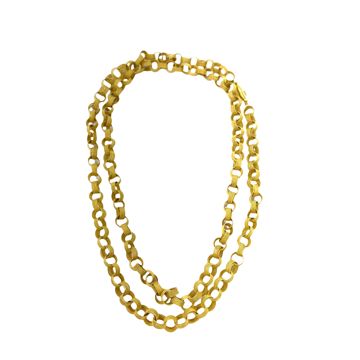 Vintage 1950’s 18K Yellow Gold Mesh Link Chain Necklace