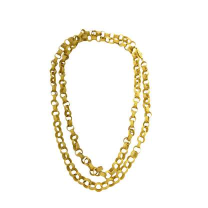 Vintage 1950’s 18K Yellow Gold Mesh Link Chain Necklace