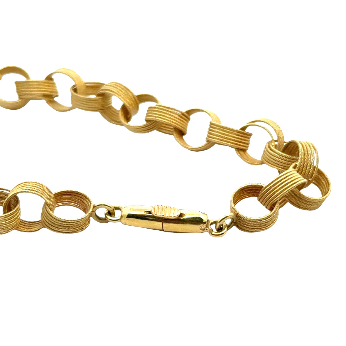 Vintage 1950’s 18K Yellow Gold Mesh Link Chain Necklace