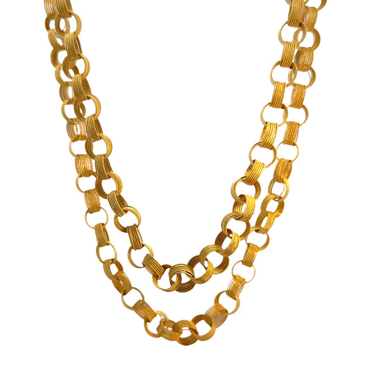 Vintage 1950’s 18K Yellow Gold Mesh Link Chain Necklace