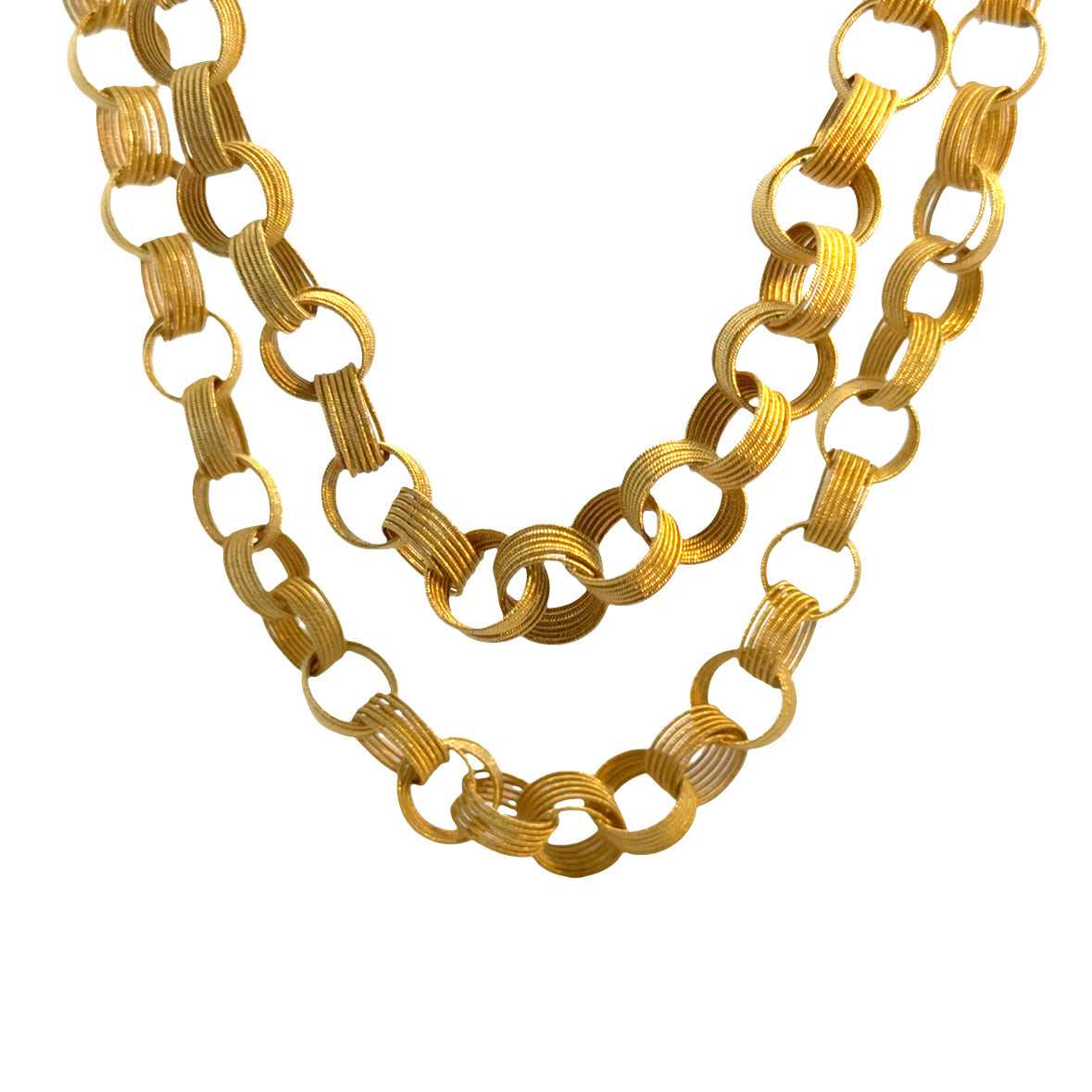 Vintage 1950’s 18K Yellow Gold Mesh Link Chain Necklace