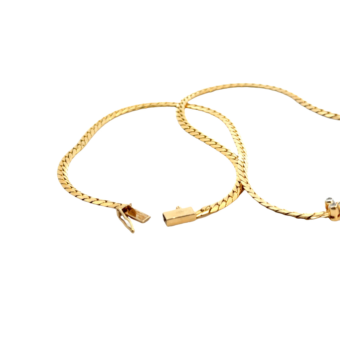 14K Yellow Gold Diamond Necklace with Sculptural Center Bar