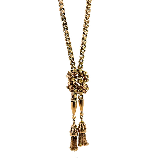 Retro 18K Rose Gold Tassel Necklace