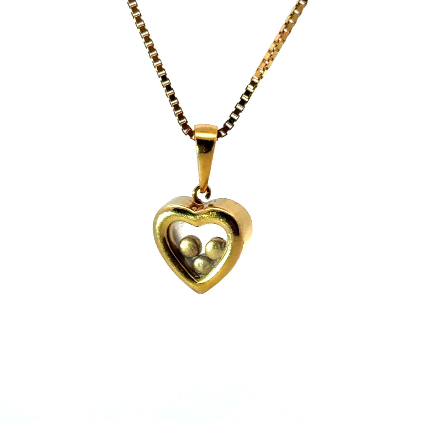Chopard 18K Yellow Gold Floating Diamond Heart Pendant Necklace