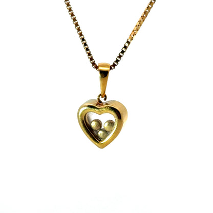 Chopard 18K Yellow Gold Floating Diamond Heart Pendant Necklace