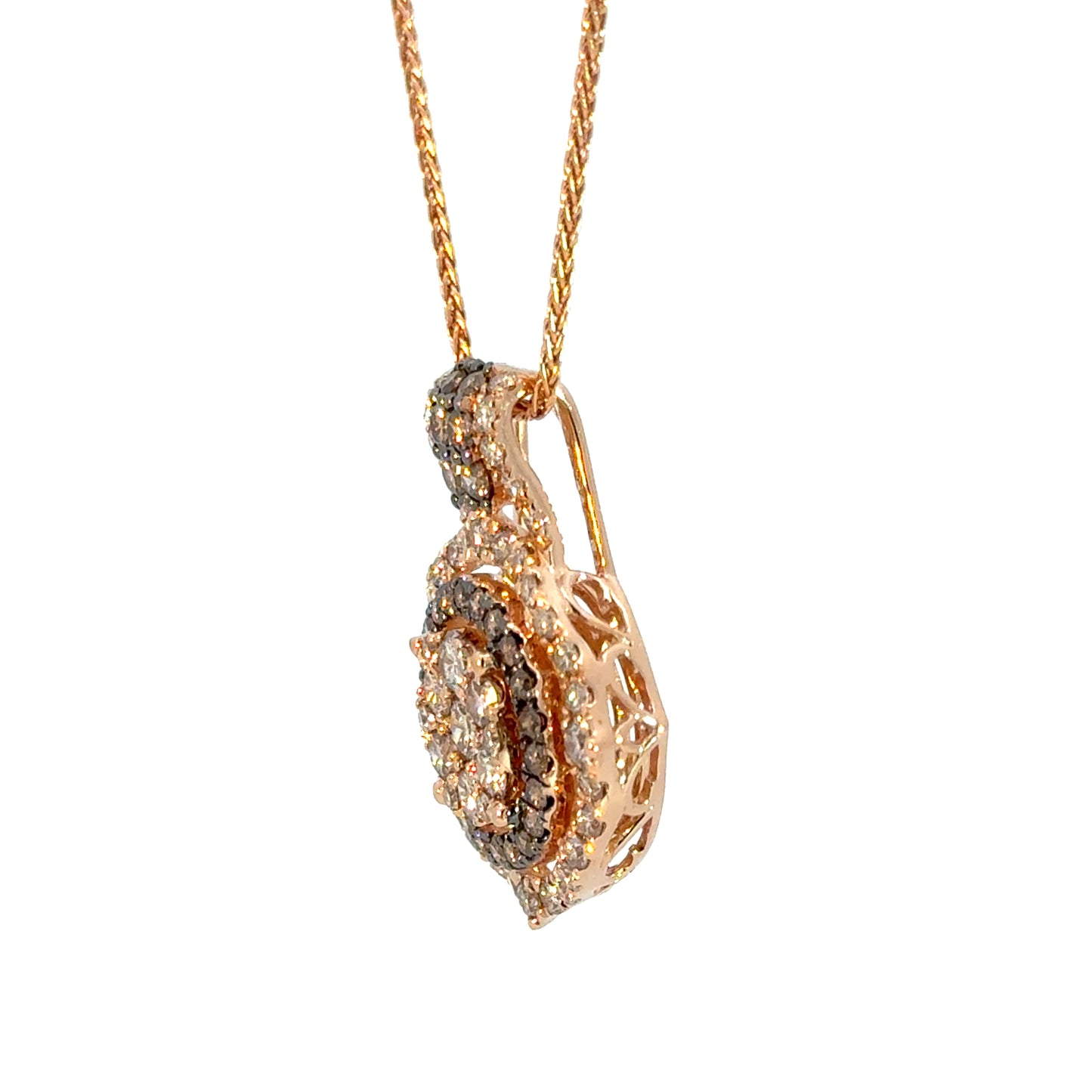 Le Vian 14K Rose Gold Diamond Cluster Pendant Necklace
