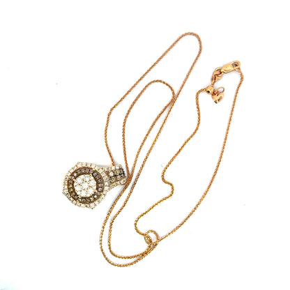 Le Vian 14K Rose Gold Diamond Cluster Pendant Necklace