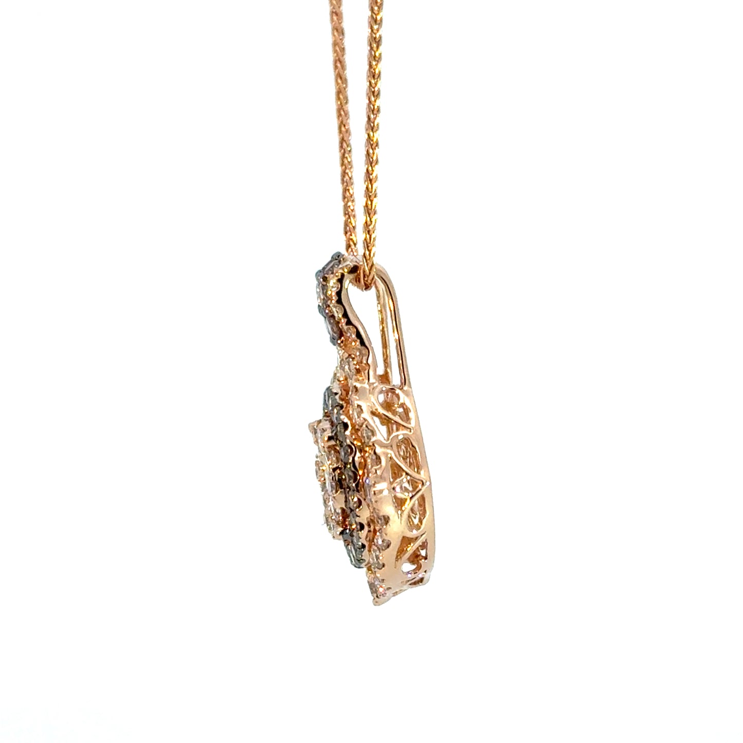 Le Vian 14K Rose Gold Diamond Cluster Pendant Necklace
