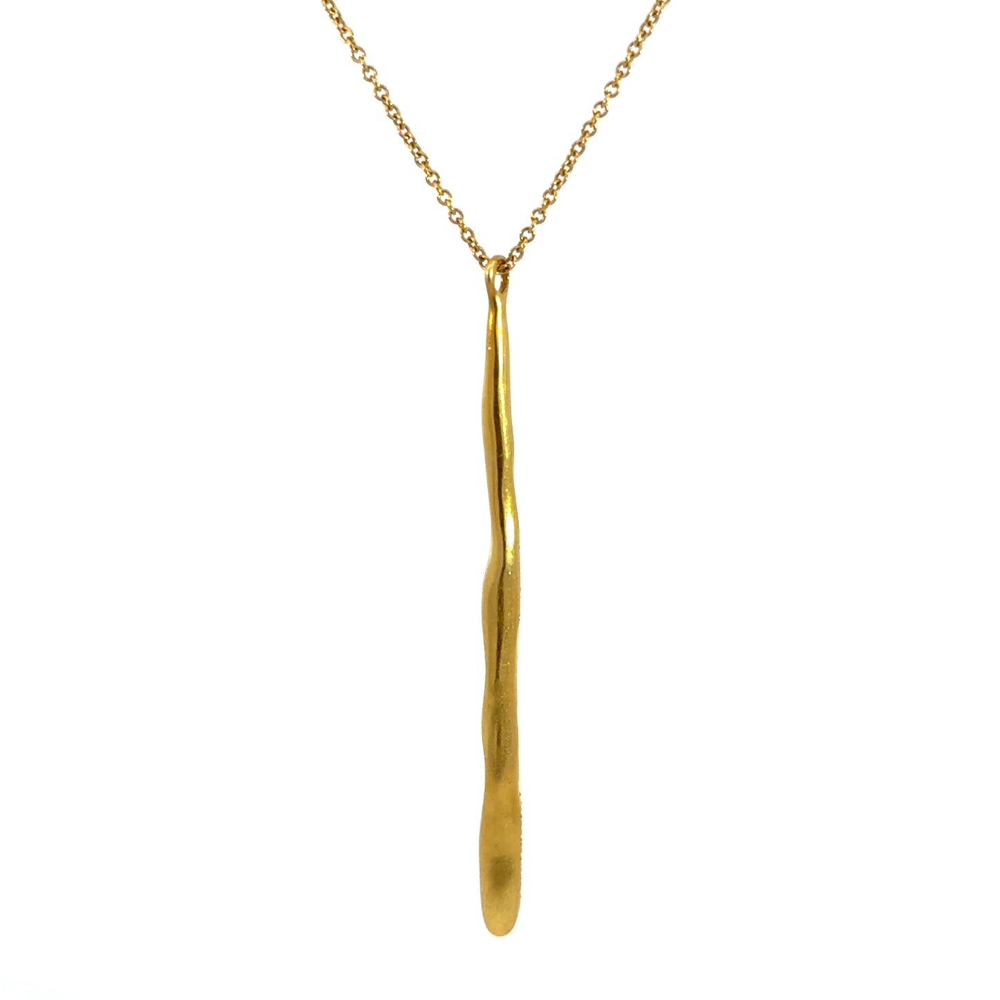 18K Yellow Gold Diamond Cluster Drop Pendant Necklace – Modern Sculptural Design