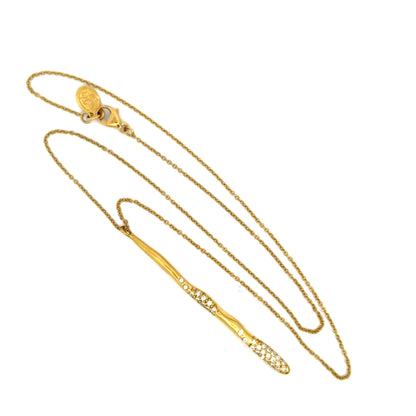 18K Yellow Gold Diamond Cluster Drop Pendant Necklace – Modern Sculptural Design