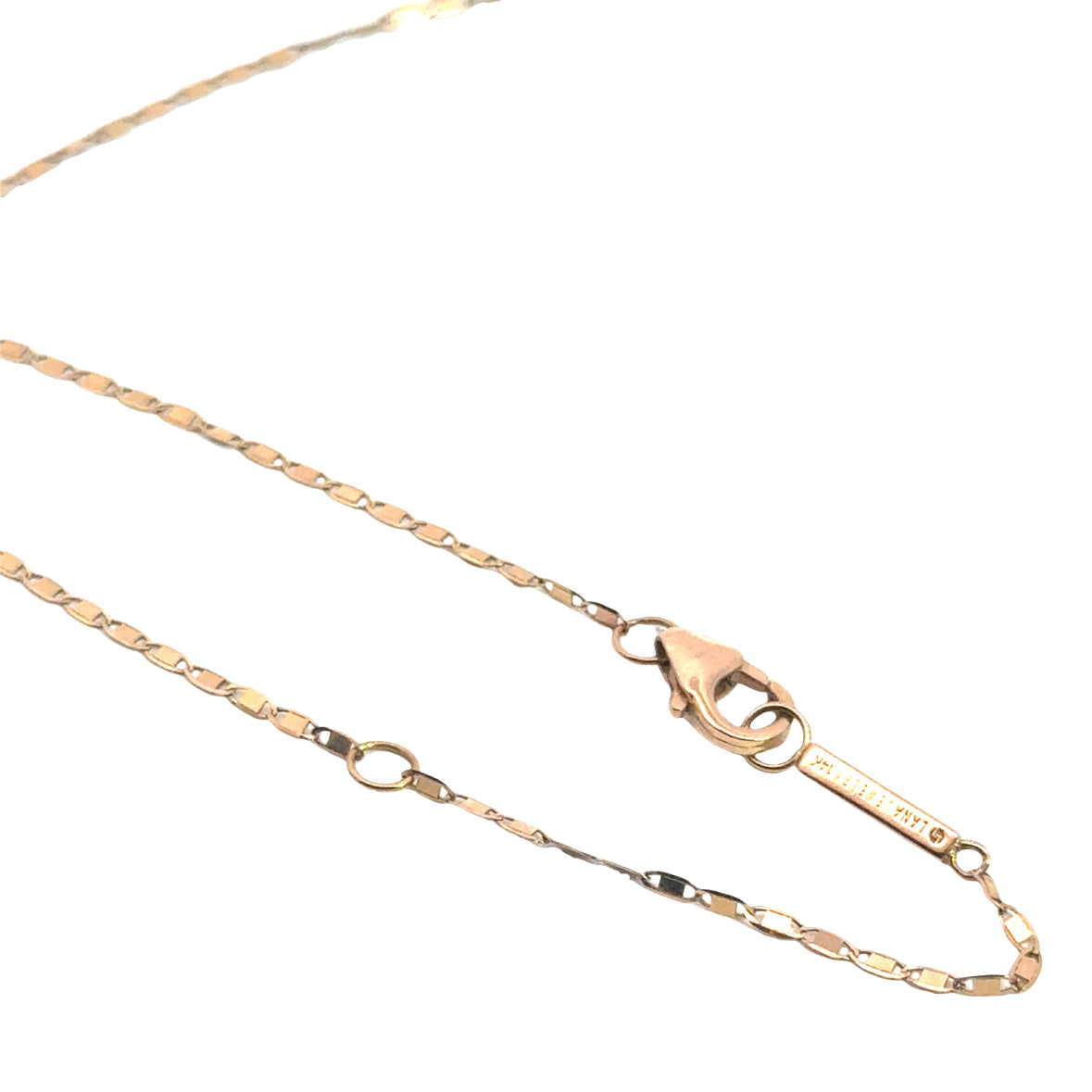 14K Rose Gold Lana Jewelry Rose Gold Diamond Love Script Pendant with Adjustable Chain
