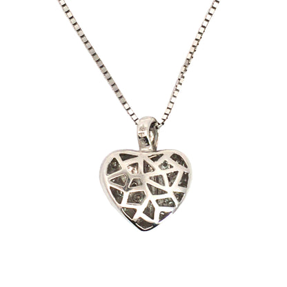 18K White Gold & Diamond Heart Pendant