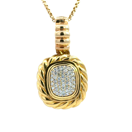 David Yurman 18K Yellow Gold & Diamond Albion Enhancer Pendant