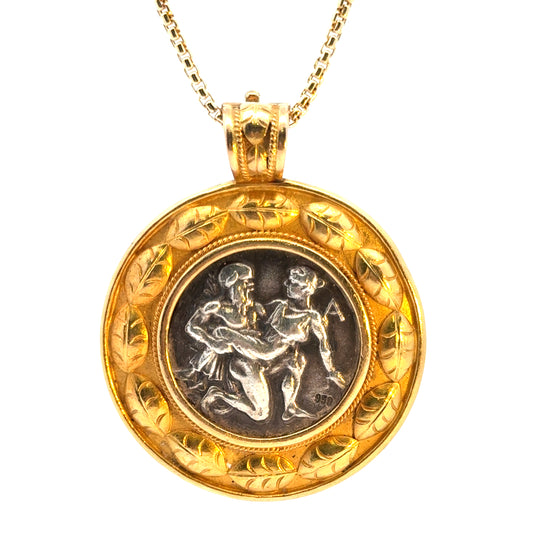 22K Yellow Gold Ancient-Style Coin Pendant
