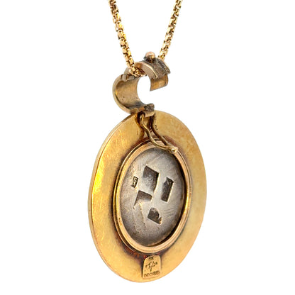 22K Yellow Gold Ancient-Style Coin Pendant