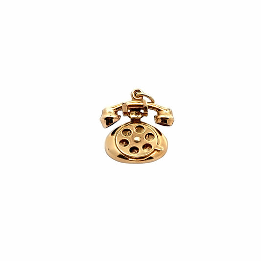 Vintage 14K Yellow Gold Rotary Dial Telephone Charm