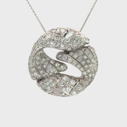 18K White Gold Diamond Koi Fish Pendant